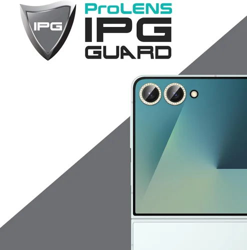 Vista 2 de IPG ProLENS Diamond FRAME - Protector de lente de cámara para Samsung Galaxy Z Flip 7, clase templada de silicato de alúmina, claridad HD