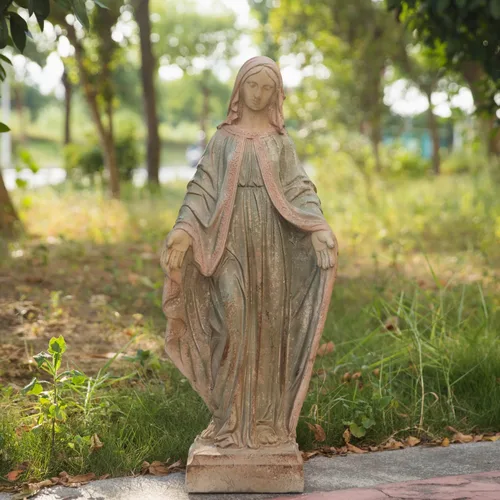 Vista 8 de Estatua de jardín de la Sagrada Familia, escultura católica grande al aire libre H31.5 pulgadas, gran Sagrado San José alto, Virgen María