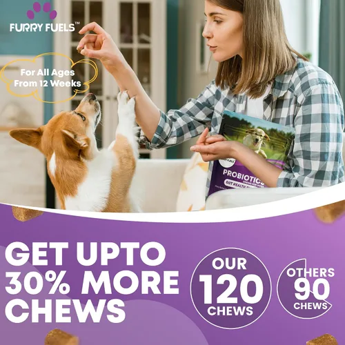 Vista 7 de Probióticos para perros para la salud digestiva – 120 masticables para perros – Probióticos para perros – Probióticos para perros – Probióticos