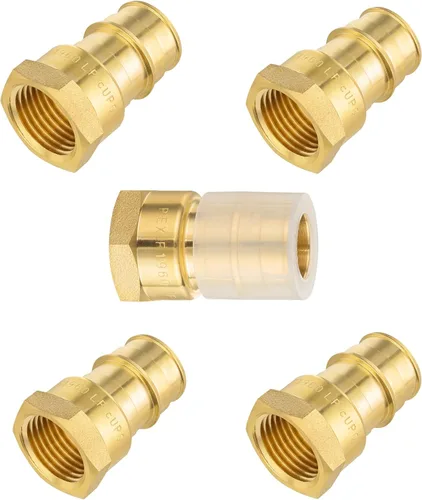 Vista 15 de Paquete de 2 accesorios de latón de expansión EFIELD Pex A de 1/2 x 1/2 pulgadas, codo hembra NPT para conexión de tubo Pex-A, ASTM F1960
