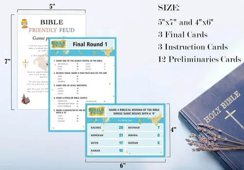 Vista 2 de Juegos bíblicos para adultos y familia, juego de peleas familiares para adultos, estudio bíblico, regalos religiosos, tarjetas cristianas como