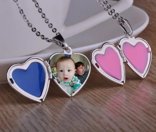 Vista 6 de Collar con colgante de acero inoxidable con grabado láser con texto en inglés "I Love You" para niñas y mujeres (permite grabar tus propias palabras)