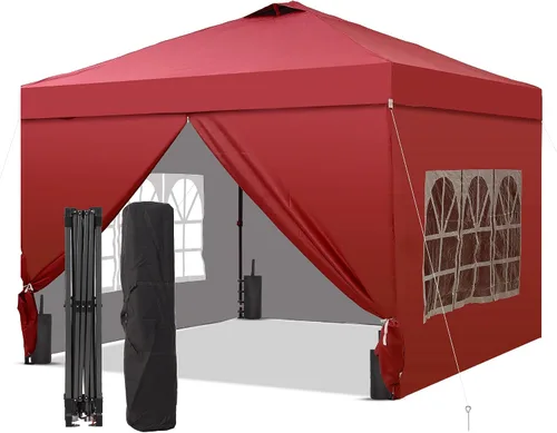 Vista 20 de GDY Tienda de campaña desplegable para exteriores de 8 x 8 pies con una configuración de empuje, kiosco de fácil instalación con 4 paredes laterales