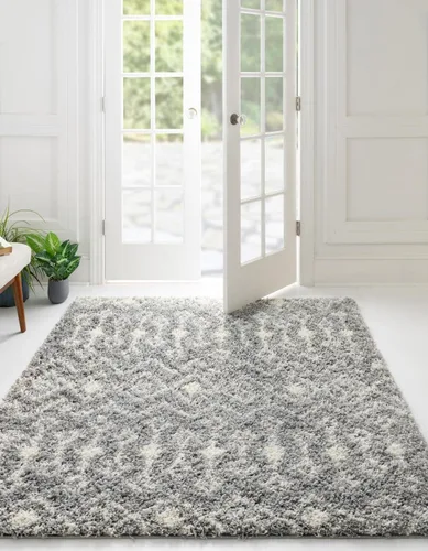 Vista 30 de Unique Loom Moroccan Trellis Shag Collection - Alfombra de área - Meknes (2 pies 2 pulgadas x 3 pies 1 pulgada, rectangular, marrón claro/marfil)