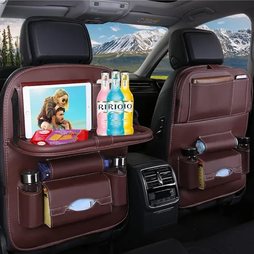 Vista 11 de Organizador de asiento trasero de automóvil, organizadores de asiento trasero de automóvil y almacenamiento con soporte para tableta, protectores