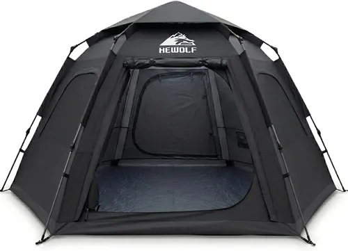 Vista 9 de Hewolf 2/3/4 Person Camping Tent - Instant Pop Up Waterproof 2 Doors Tent with Easy Setup 3-Season Hexagonal Dome Design for Family, Hiking &