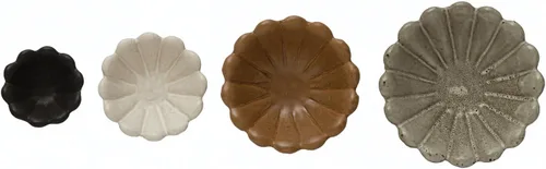 Vista 3 de Creative Co-Op Cuencos de gres para flores, 6" L x 6" A x 3" Al, multicolor