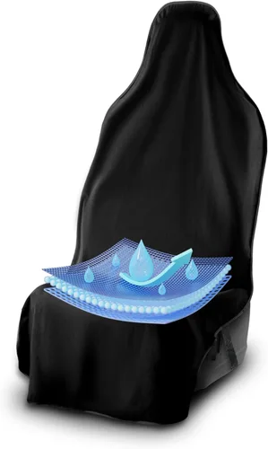Vista 11 de UltraSport Protector de Asiento de Coche Impermeable con Toalla, Ajuste Universal, Protector de Asiento Delantero Antisudor y Antiolor, Secado