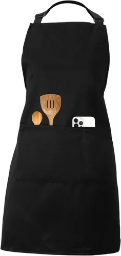 Vista 12 de Kitchen Bib Chef Apron for Women Men with Pockets Waterproof, Large Pockets, Adjustable Neck Strap, For Cooking, Painting, Pottery, Ceramics