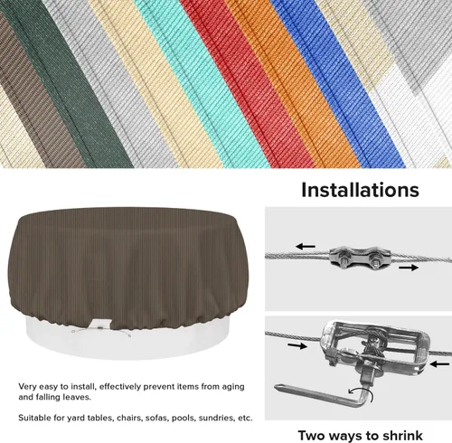 Vista 76 de Fundas para muebles de patio, impermeables, resistentes a los rayos UV, resistentes a los rayos UV, para exteriores, mesa redonda y rectangular