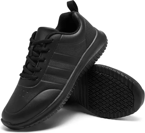 Vista 7 de Zapatos de servicio de alimentos antideslizantes para mujer, zapatos de enfermería, cómodos, ligeros, antideslizantes, zapatos de trabajo