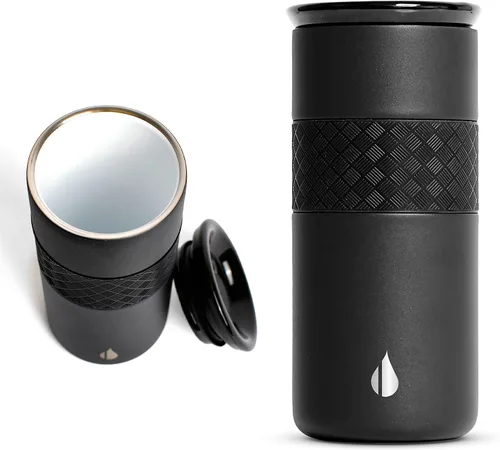 Vista 21 de Elemental Artisan Vaso Térmico Aislado, Taza de Viaje para Café de Triple Pared, Vaso Térmico de Café Reutilizable de Acero Inoxidable con Tapa