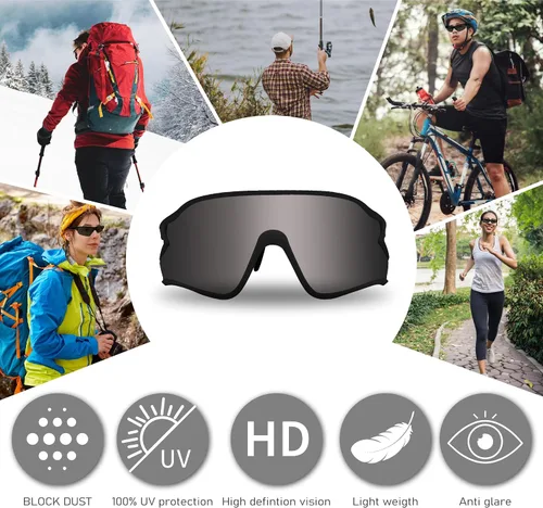 Vista 4 de POLARS DESIGN Gafas de sol fotocrómicas polarizadas para deportes al aire libre para hombres y mujeres TR90 marco protección UV para pesca correr