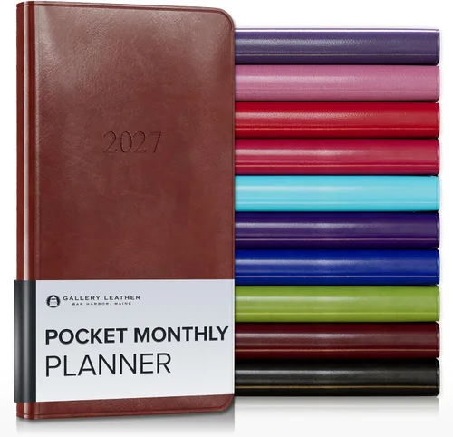 Vista 29 de Gallery Leather Agenda mensual grande 2026-2027 Acadia Navy