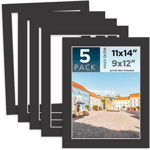 Vista 42 de MBC MAT BOARD CENTER, Paquete de 10 marcos de cartón para fotos negros de 4x6 pulgadas para 3x5 pulgadas, corte biselado, sin ácido, grosor de 4