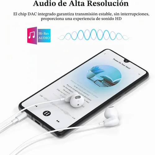 Vista 2 de Auriculares con cable para Samsung Galaxy A15 A14 A13 A12 A11 A20 S9, auriculares con cable de 0.138 in con micrófono, auriculares estéreo de alta