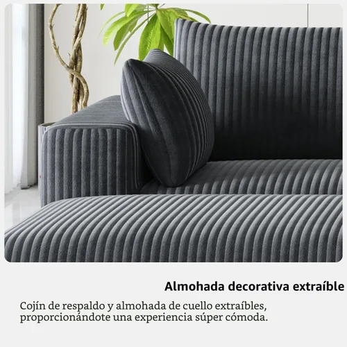 Vista 14 de Sofá modular en forma de nube de 108 pulgadas para sala de estar, sofá sin hueso en forma de L con diván de asiento profundo, no requiere montaje
