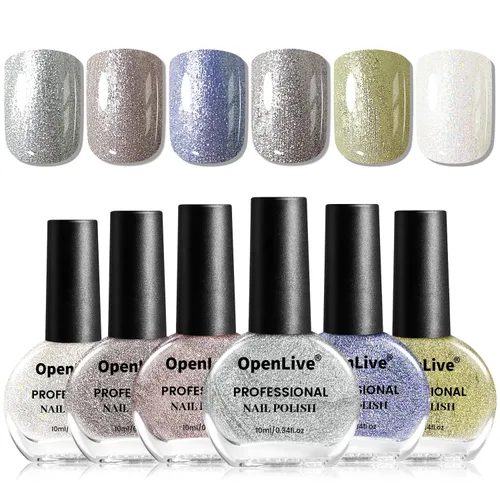 Vista 16 de OpenLive - Juego de 12 esmaltes de uñas con 10 combinaciones de colores, 2 esmaltes base y de capa superior, esmalte de uñas de secado rápido