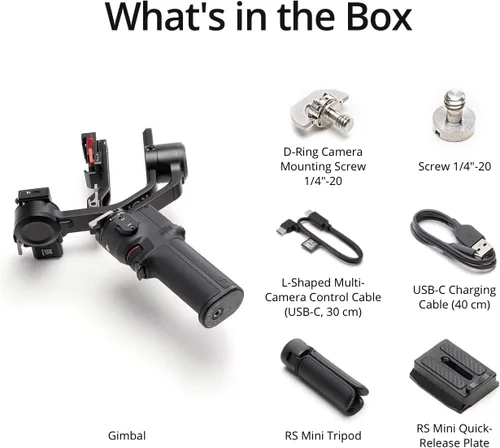Vista 8 de DJI RS 3 Mini, estabilizador de cardán de 3 ejes para cámaras Canon/Sony/Panasonic/Nikon/Fujifilm, carga útil probada de 2 kg (4.4 lbs)