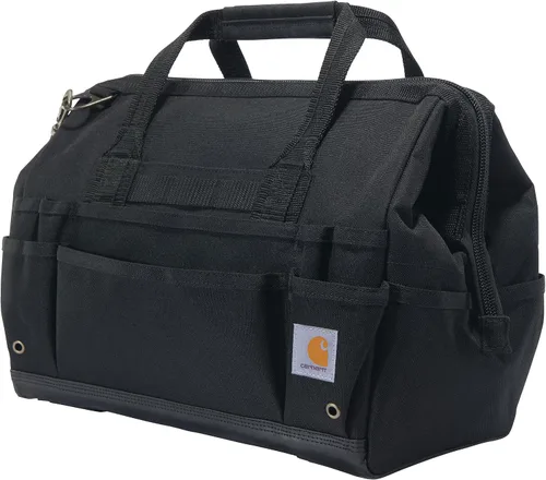Vista 10 de Carhartt Onsite Bolsa de herramientas, duradera resistente al agua, bolsa de almacenamiento de herramientas, pesada, 14 pulgadas, 26 bolsillos, negro
