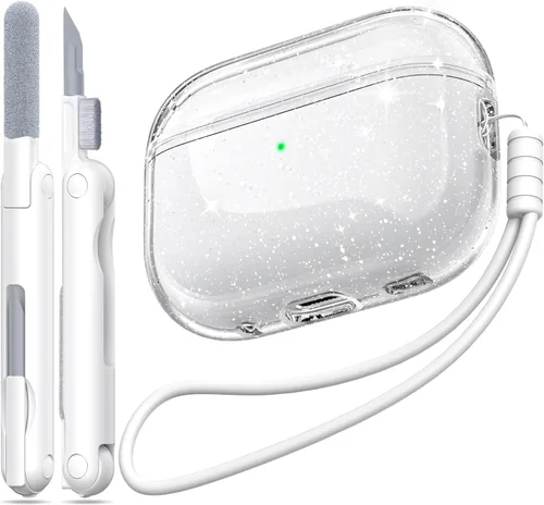 Vista 45 de Funda para Estuche de Airpods Pro de 2ª/1ª Generación, Compatible con Estuche de Airpods Pro de 2ª Gen Puerto de Carga USB C, Funda Suave