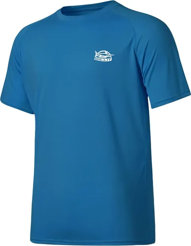 Vista 31 de Willit Camiseta de protección solar con capucha para hombre, manga corta, UPF 50+, FPS, secado rápido, resistente al agua Verde fluorescente