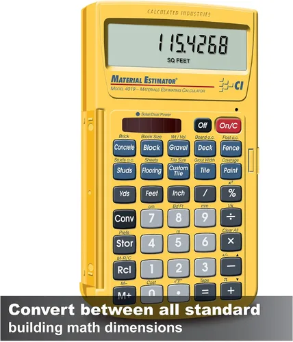 Vista 3 de Calculated Industries 4019 Calculadora de Estimación de Materiales Encuentra Costos de Materiales de Construcción para Proyectos de bricolaje