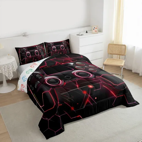 Vista 89 de Erosebridal Juego de edredón de hojas de cannabis, juego de ropa de cama de marihuana con estampado colorido de plantas, decoración bohemia de 2