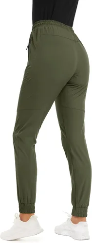Vista 2 de TACVASEN Pantalones de senderismo para mujer de secado rápido con bolsillos con cremallera