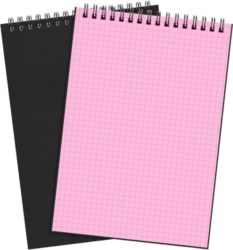 Vista 17 de Engrowtic Paquete de 1 bloc de notas en espiral de papel cuadriculado A5, bloc de notas encuadernado con alambre, bloc de notas de cuadrícula