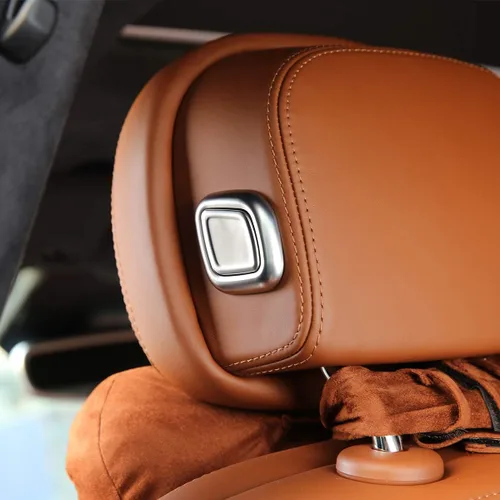 Vista 4 de YIWANG ABS cromo asiento cabeza almohada cromo cubierta 4 unids para Maserati Levante para Quattroporte