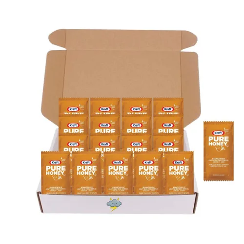 Vista 3 de 20 unidades, paquetes de miel pura de una sola porción, 0.23 onzas cada uno certificado Kosher, empaquetado en una caja de regalo de perno