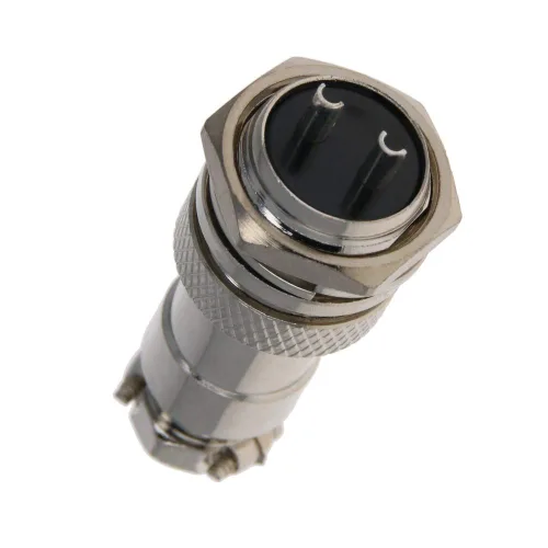 Vista 6 de Heyiarbeit Plata GX16 7A 2P Conector de Aviación Hembra Panel de Alambre Accesorios de chasis de alimentación Conector de metal Aviación 1 unids