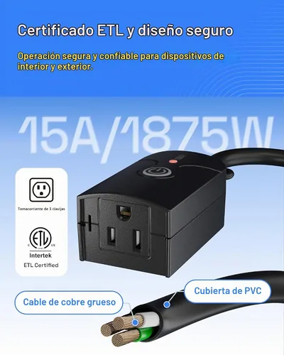 Vista 3 de HBN Control remoto inalámbrico para interiores y exteriores, salida de 3 clavijas, resistente a la intemperie, resistente a la intemperie, 15 A