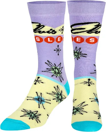 Vista 5 de Odd Sox, Elvis Presley, The King of Rock N Roll - Calcetines para hombre, divertidos regalos de coleccionista, Negro