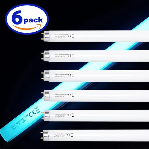 Vista 7 de Konideke Paquete de 6 Bombillas de Repuesto T8F10W BL de 10 W, Tubo Fluorescente de 10 Vatios para Dispositivo de 20 W, Luz Negra de 365 nm, 33 cm