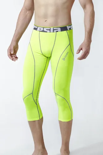 Vista 6 de TSLA Pantalones de compresión 34 para hombre, mallas de entrenamiento para correr, leggings atléticos capri de secado fresco, capa base de yoga