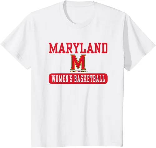 Vista 3 de Maryland Terrapins - Camiseta de baloncesto para mujer con licencia oficial, Blanco