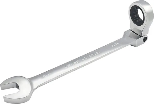 Vista 23 de Llave combinada de trinquete de cabeza flexible de 1 pulgada SAE 72 dientes de 12 puntos de trinquete de caja de trinquete herramientas de llave