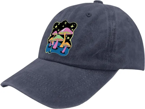 Vista 2 de devor Hat Magic Mushroom Baseball Cap for Men Funny Denim Cap Adjustable