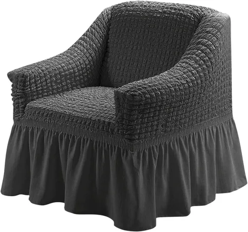 Vista 8 de Qubjus Funda Elástica para Sofá Fundas para Sofá Lavables Funda para Sofá Sillón Cama Protector de Muebles de Fácil Ajuste con Parte Inferior Beige