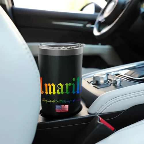 Vista 6 de Amarillo Gothic Design Lgbtqai+ rainbow Version Stainless Steel Insulated Tumbler