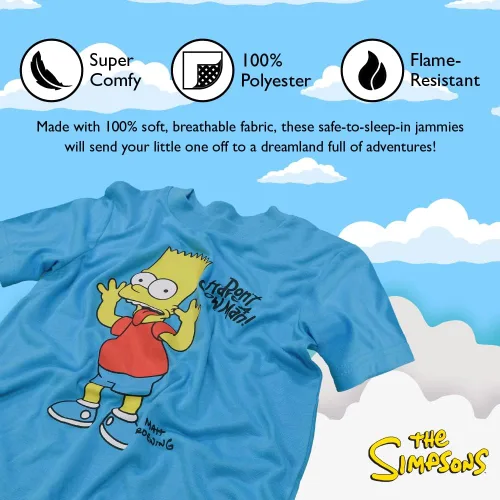 Vista 3 de Simpsons Boys' 2-Piece Loose-fit Pajamas Set