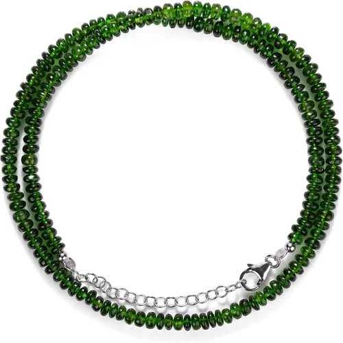 Vista 2 de NirvanaIN Collar de cadena de diópsido cromado, collar verde, collar de cuentas de diópsido cromado, joyería de diópsido cromado, piedra curativa