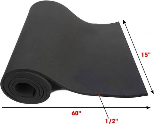 Vista 3 de Hoja de goma espuma de neopreno Dualplex 15x60 Pulgadas x 1/2" de grosor, almohadilla de rol perfecta para cosplay, hoja para proyectos DIY - Espuma