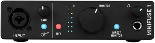 Vista 2 de Arturia MiniFuse 1 - Interfaz de audio USB compacta con software creativo para grabación, producción, podcasting, guitarra, color negro 1x Xlr and
