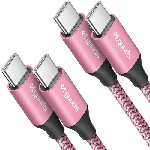 Vista 8 de etguuds Cable largo USB C a USB C de 10 pies, paquete de 2, 60W USBC a USBC, cable de carga tipo C a C de carga rápida para iPhone 17 16 15 Pro Max