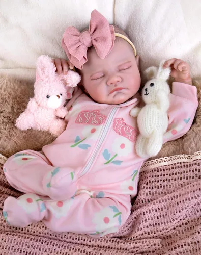 Vista 11 de Aori Muñecas Reborn de bebé realistas de 20 pulgadas, muñeca recién nacida de niña durmiendo ultra realista con cuerpo ponderado y muñeca de vinilo