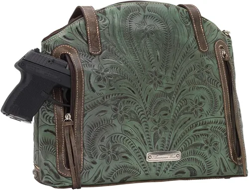 Vista 3 de American West Leather - Bolsa de mano grande para el bolso de mano, soporte para monedero