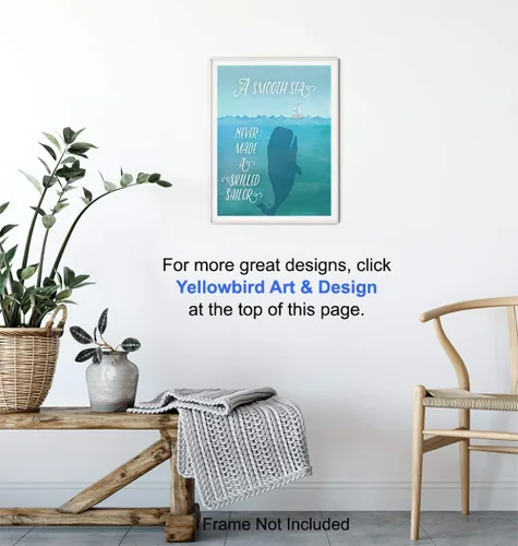 Vista 5 de Decoración de pared con cita inspiradora, póster motivacional de arte de pared de 8 x 10, decoración de habitación para casa de lago o playa, frase
